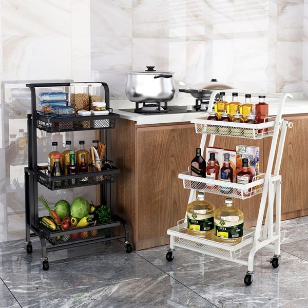 3 Tier Foldable Rolling Cart