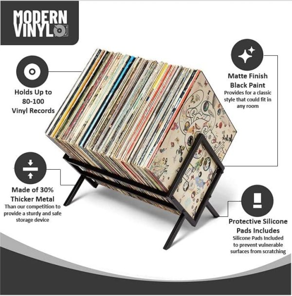 Metal Frame Vinyl Record Storage Rack - Image 4
