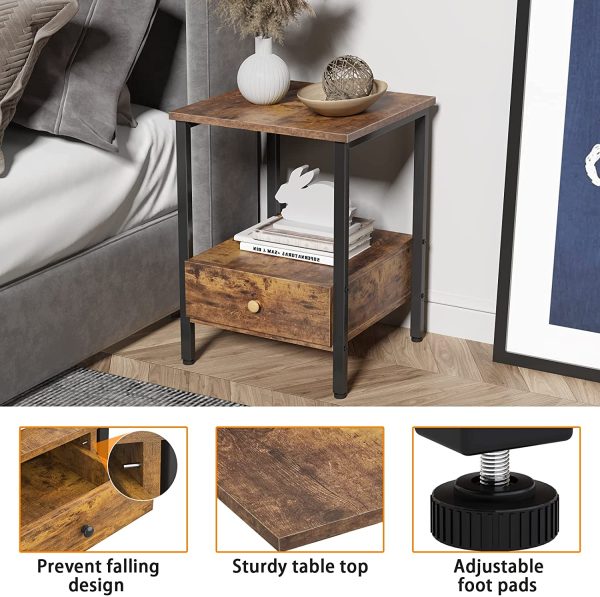 2-Tier Side Table with Storage Shelf - Image 4