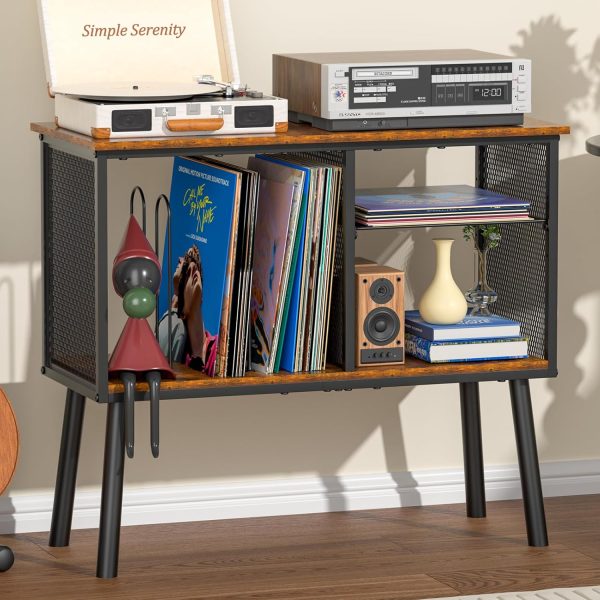 Record Player Stand with Adjustable Divider