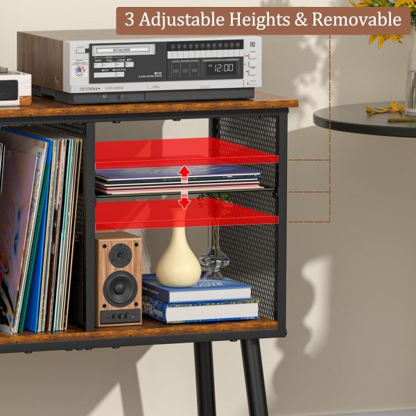Record Player Stand with Adjustable Divider - Image 3